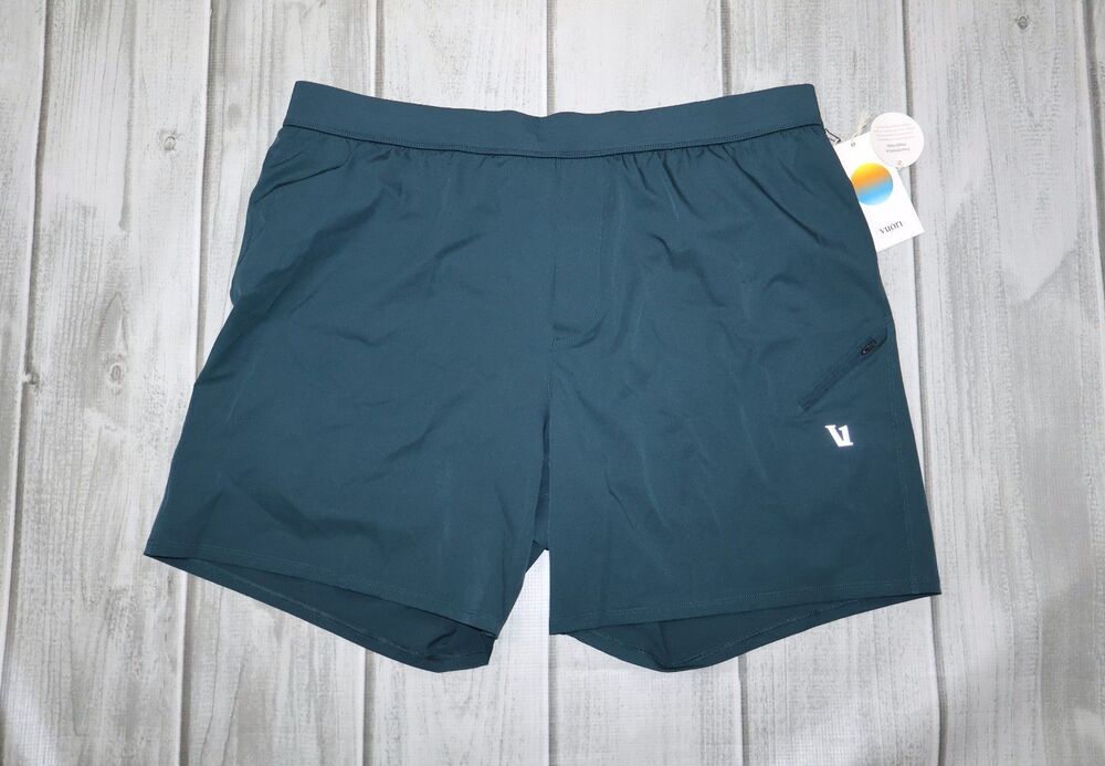 NEW Vuori Qualify Run Short 6" Lined Pockets Drawstring Deep Sea Men's Size 2XL